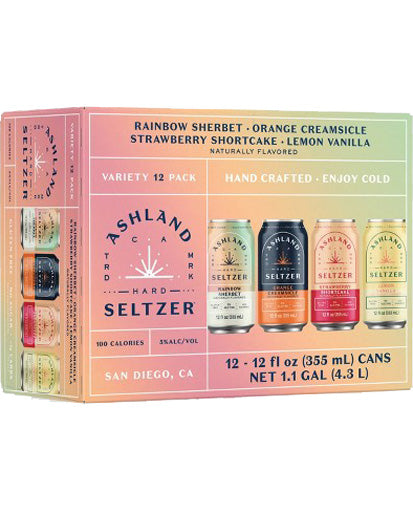 Ashland Seltzer Rainbow Ice Cream Variety 12pk Cans