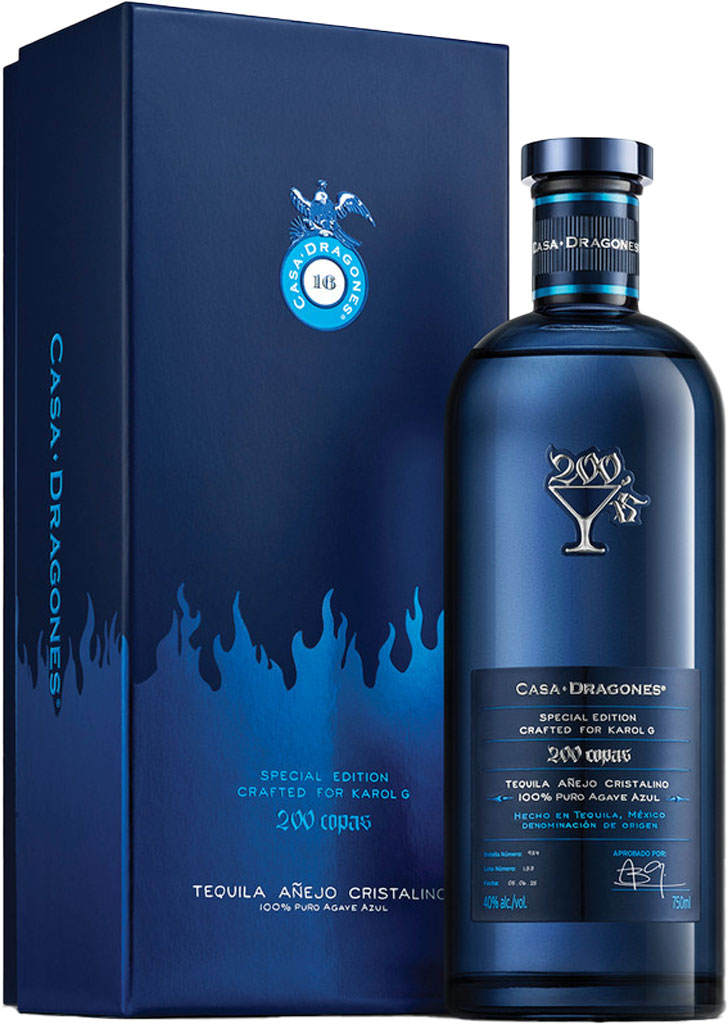 Casa Dragones x Karol G 200 Copas Anejo Cristalino Tequila 750ml