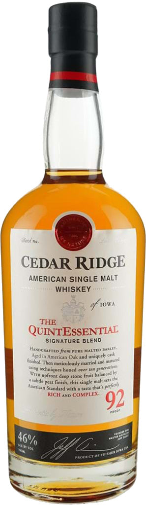 Cedar Ridge The Quintessential Signature Blend Single Malt Whiskey 750ml