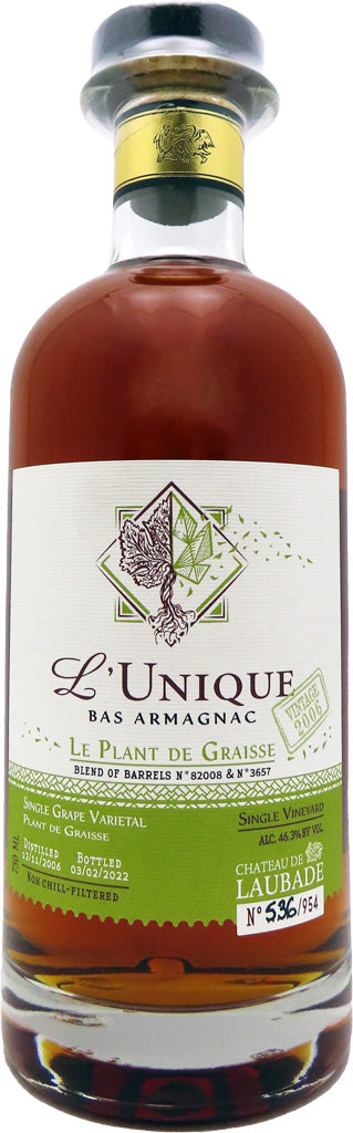 Chateau de Laubade Bas Armagnac L'Unique 2006 750ml – Mission Liquor