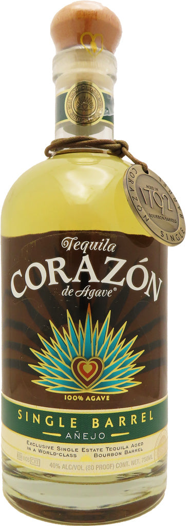 Corazon Anejo Tequila Single Barrel Aged in 1792 Bourbon Barrels 750ml