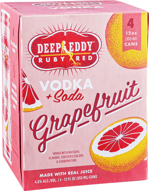 Deep Eddy Grapefruit Vodka Soda Seltzer 4pk Cans