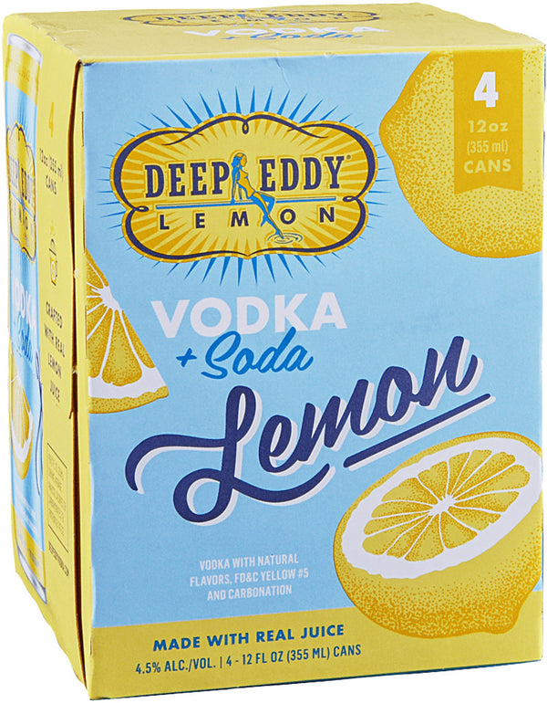 Deep Eddy Lemon Vodka Soda Seltzer 4pk Cans