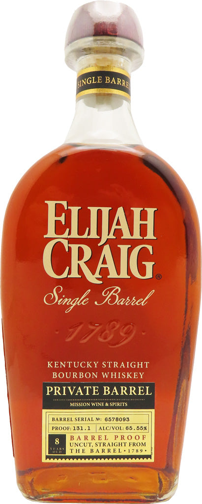Elijah Craig Mission Exclusive Private Barrel 8 Year Old 131.1 Proof Kentucky Bourbon 750ml