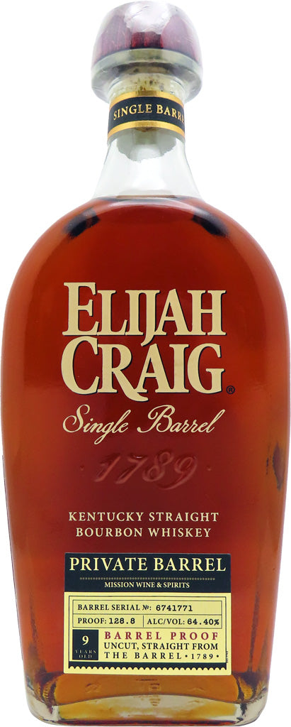 Elijah Craig Mission Exclusive Private Barrel 9 Year Old 128.8 Kentucky Bourbon 750ml