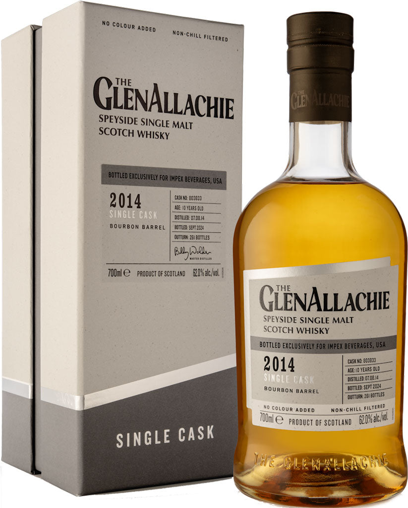 Glenallachie 10 Year Old Single Cask Finish Bourbon Barrel Single Malt Whisky 2014 700ml-0