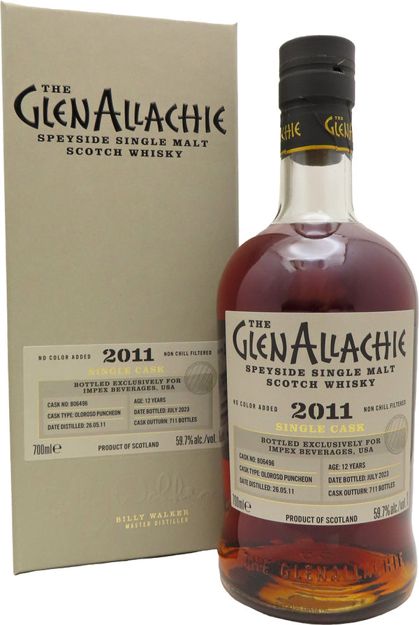 Glenallachie 12 Year Old Oloroso Puncheon Cask Finish Single Malt Whisky 2011 700ml