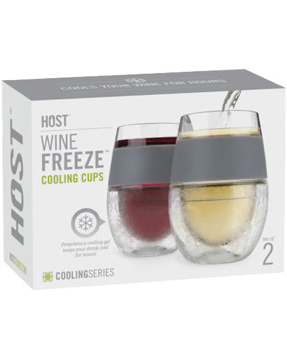 Host Wine Freeze Cooling Cups, Gray (Set of 2)