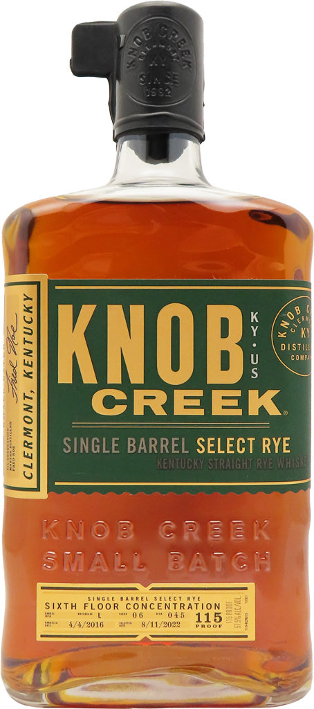 Knob Creek "Sixth Floor Concentration" 6 Year Old Mission Exclusive Single Barrel 57.5% Kentucky Rye Whiskey 750ml