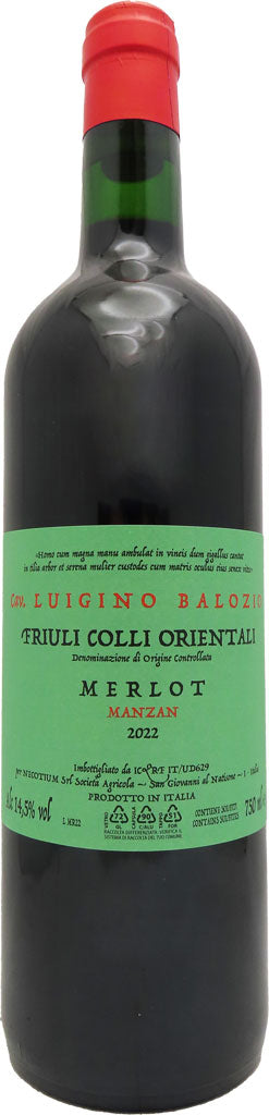 Luigino Balozio Merlot Friuli Colli Orientali 2022 750ml – Mission