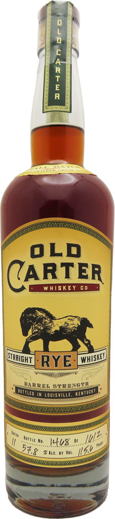 Old Carter Barrel Strength Straight Rye Whiskey #11 115.6 Proof 750ml