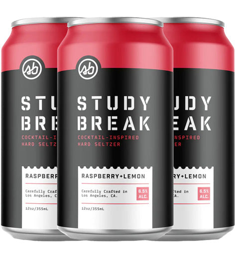 Study Break Raspberry Lemon Seltzer 6pk Cans