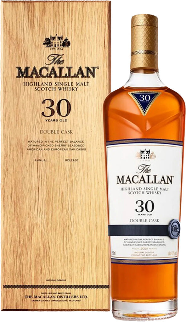 The Macallan 30年 750ml 空き瓶 The Macallan Double Cask 30 Year Old 2022 Single Malt Whisky 750ml