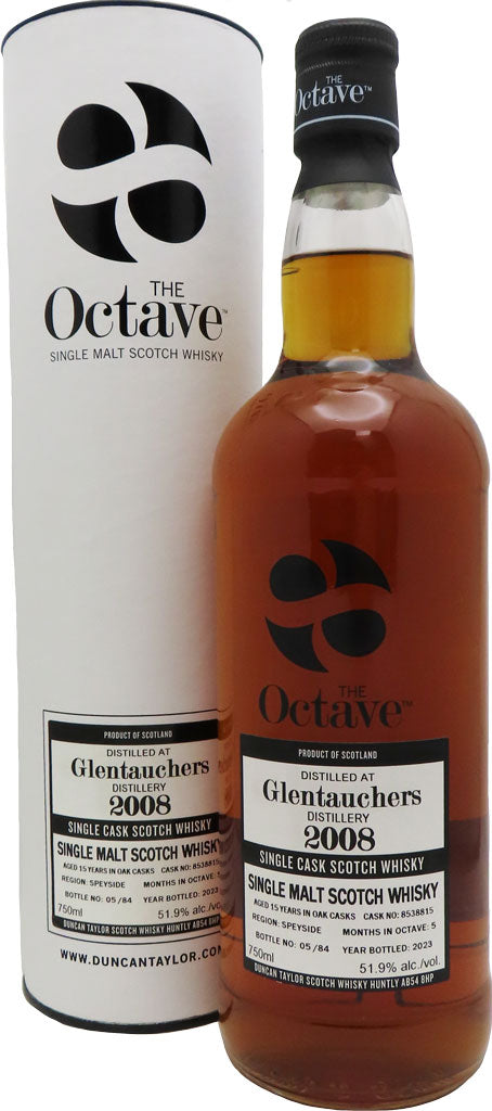 The Octave Glentauchers 15 Year Old 2008 Single Cask Single Malt Whisky 750ml-0
