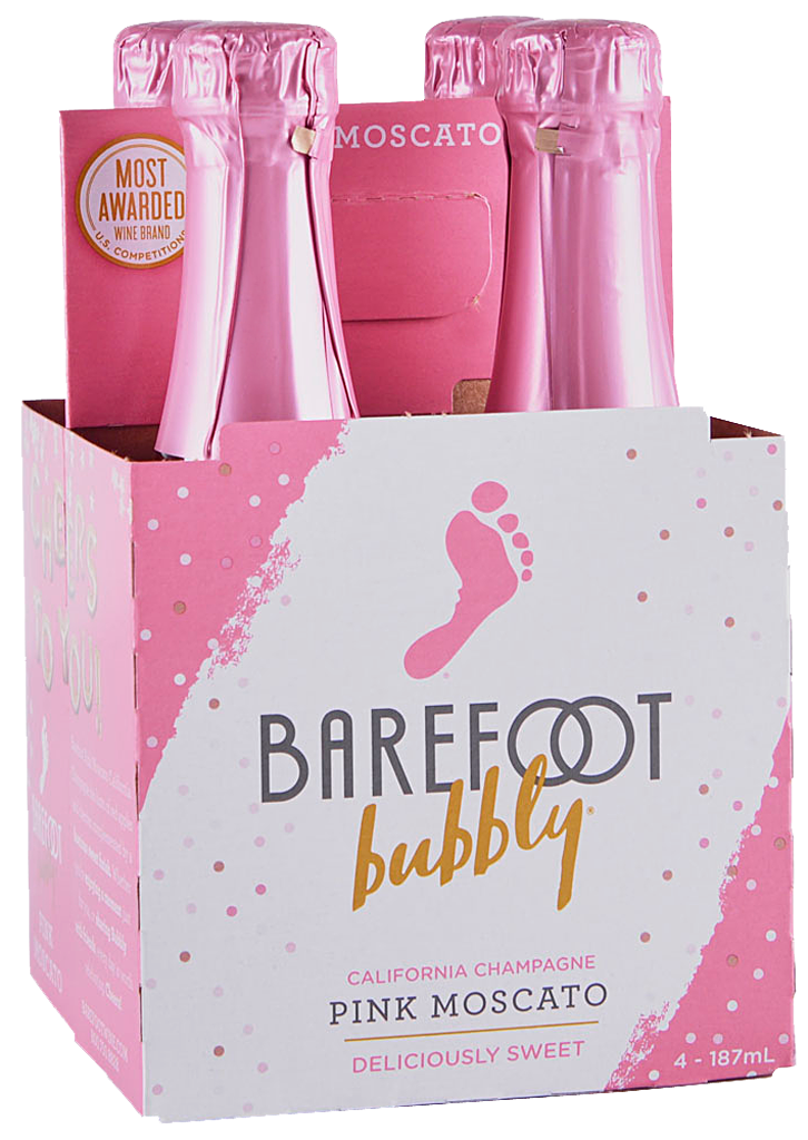 Barefoot Bubbly Pink Moscato 187ml 4pk-0