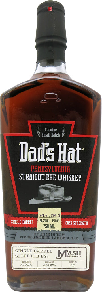 Dad's Hat Pennsylvania Rye Mash Billionaires Single Barrel Cask Strength Whiskey 750ml