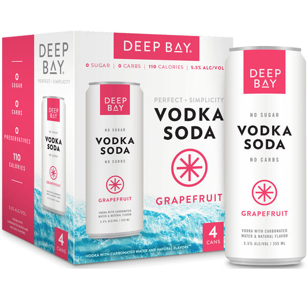 Deep Bay Vodka Soda Grapefruit 4pk Cans