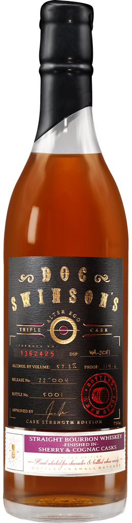 Doc Swinson Alter Ego Triple Cask Bourbon Cask Strength Whiskey 750ml