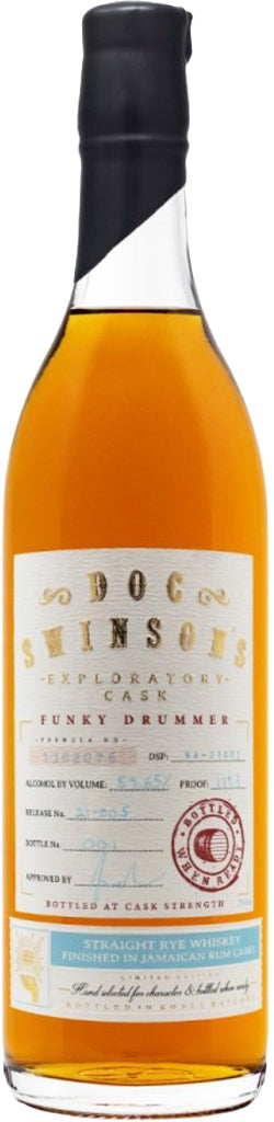 Doc Swinson Funky Drummer Straight Rye Whiskey 750ml