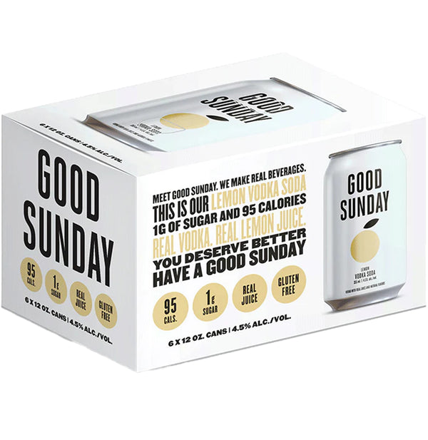 Good Sunday Vodka Soda Lemon 6pk Cans