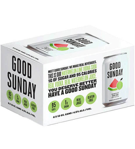 Good Sunday Vodka Soda Watermelon Lime 6pk Cans