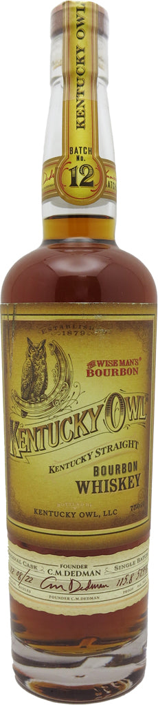 Kentucky Owl Bourbon Whiskey Batch 12 750ml