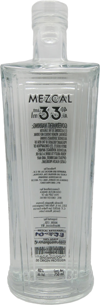 Mezcal 33 Artesanal Joven Espadin 750ml