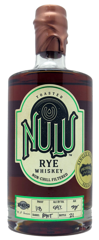 Nulu Reserve Toasted Barrel Straight Rye 750ml