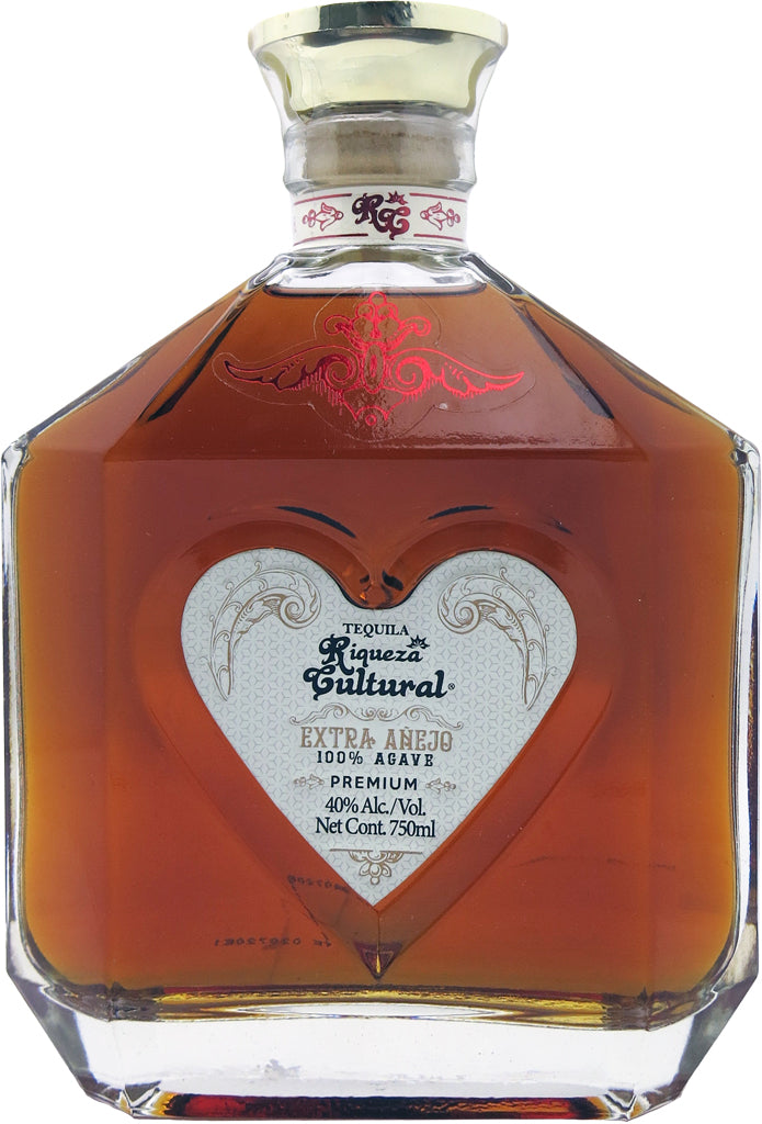 Riqueza Cultural Tequila Extra Anejo Corazon Glass 750ml-0