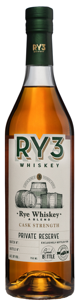 Ry3 Cognac Cask Finish Rye Whiskey 750ml