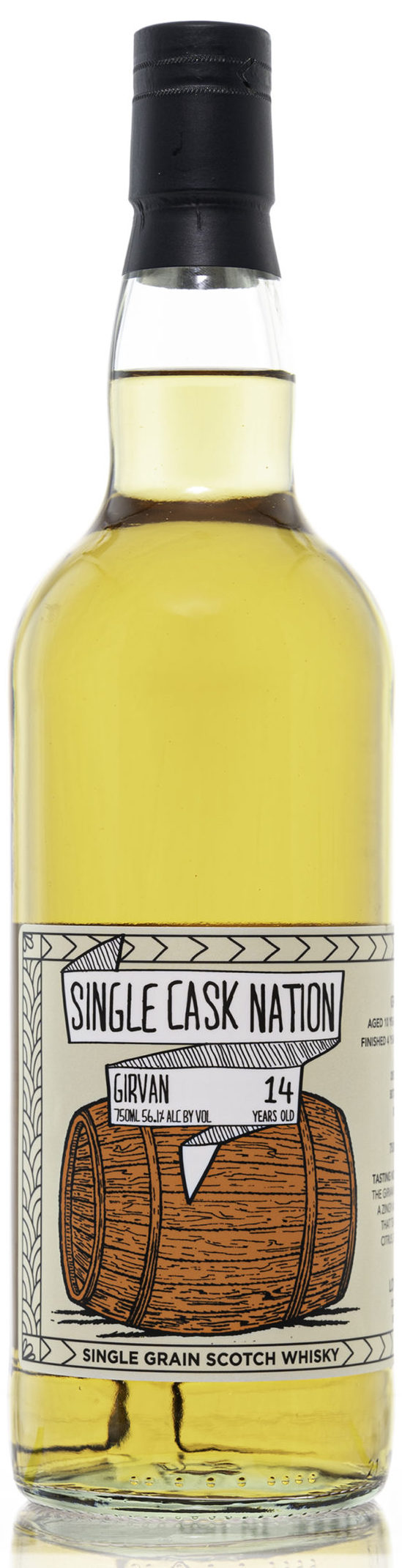 「かわいい～！」 Single Cask Cask Barrel Single Fill 1st 14Yr Girvan Nation ウイスキー