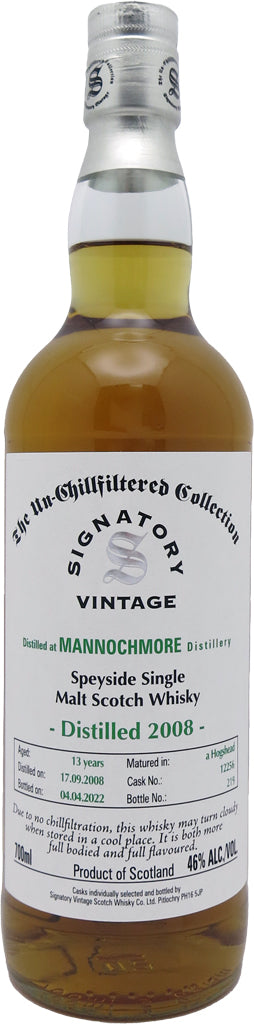 Signatory Vintage Mannochmore 2008 13 Year Old Single Malt Whiskey
