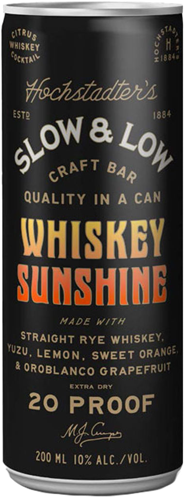 Slow & Low Rock And Rye Whiskey Sunshine 4Pk 200ml Cans