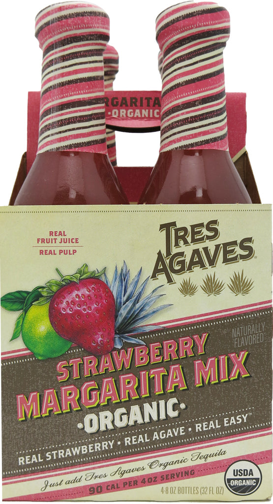Tres Agaves Strawberry Margarita Mix 4pk