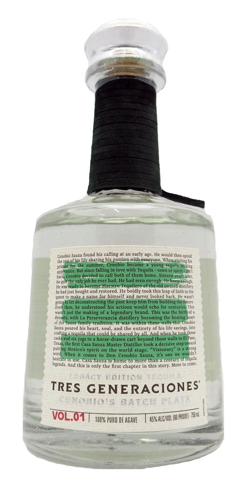 Tres Generaciones Cenobio's Batch Plata Tequila 750ml