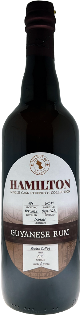 Hamilton "Mission Exclusive" 8 Year Old DDL Wooden Coffey Still Single Barrel #16244 Cask Strength 67% Rum 2012 750ml-0