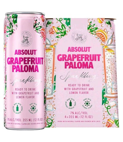 Absolut Grapefruit Paloma Cocktail 4pk Cans 355ml