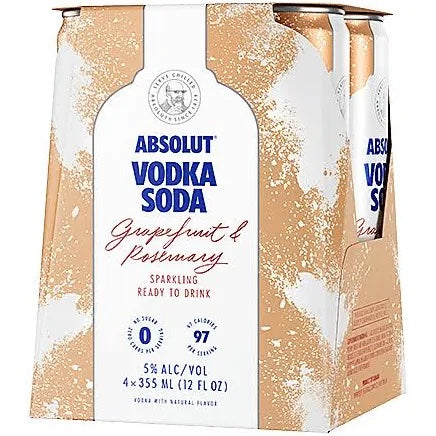 Absolut Vodka & Soda Grapefruit 4pk Cans 355ml