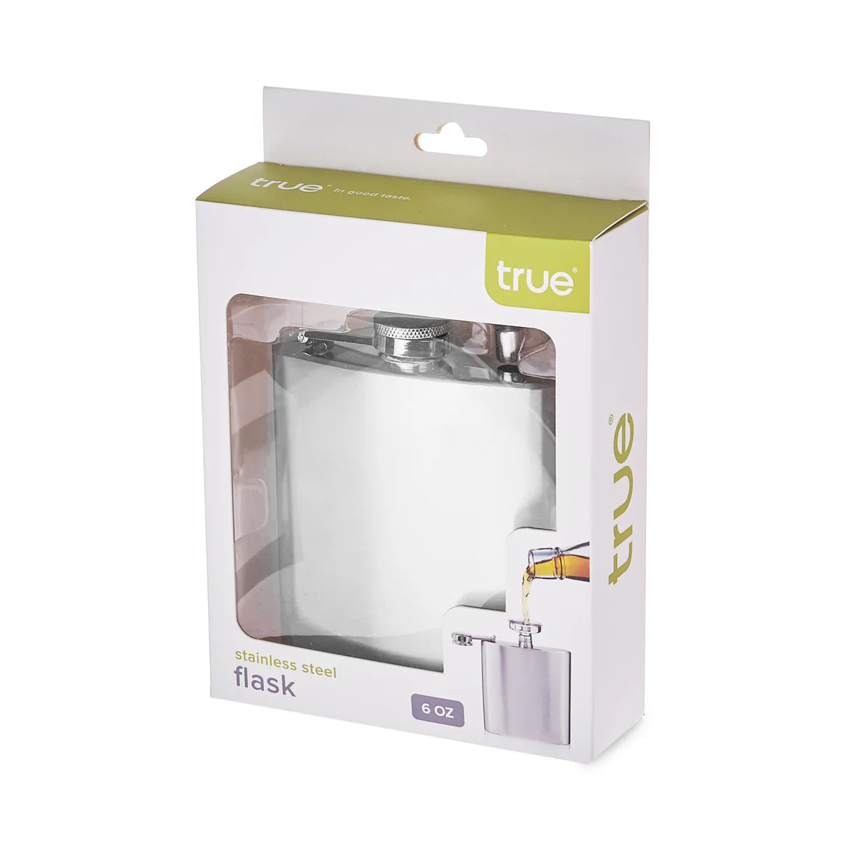 True Stainless Steel Flask 6oz-1