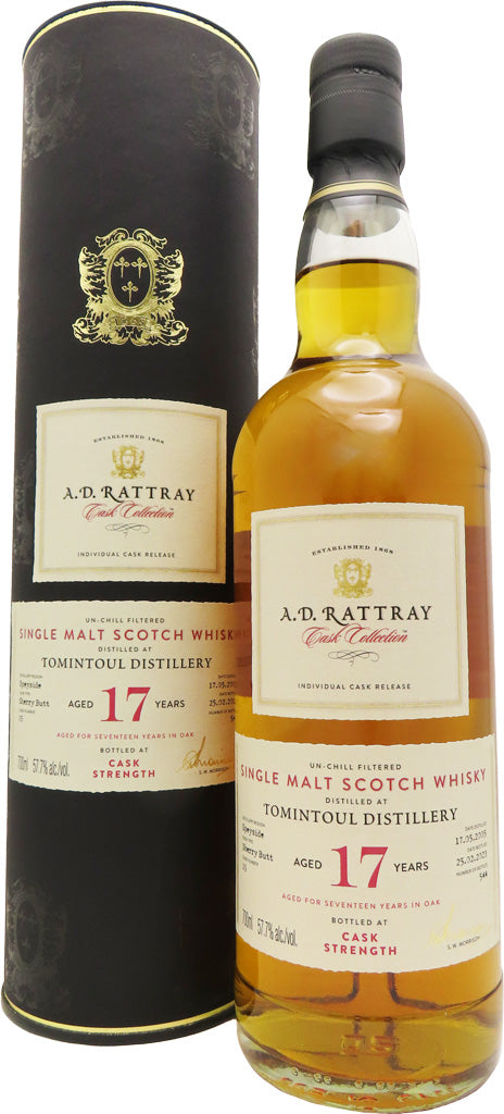 A.D. Rattray Tomintoul 17 Year Old Single Malt Whisky 700ml-0