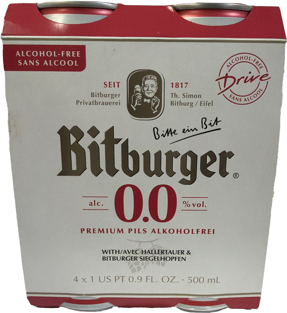 Bitburger Drive NA 0.0 4pk Cans 500ml-0