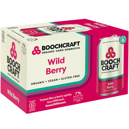 Boochcraft Wild Berry Kombucha 6pk Cans