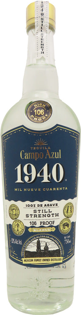 Campo Azul 1940 Still Strength Tequila Blanco 106 Proof 750ml-0