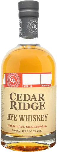 Cedar Ridge Straight Rye Whiskey 750ml