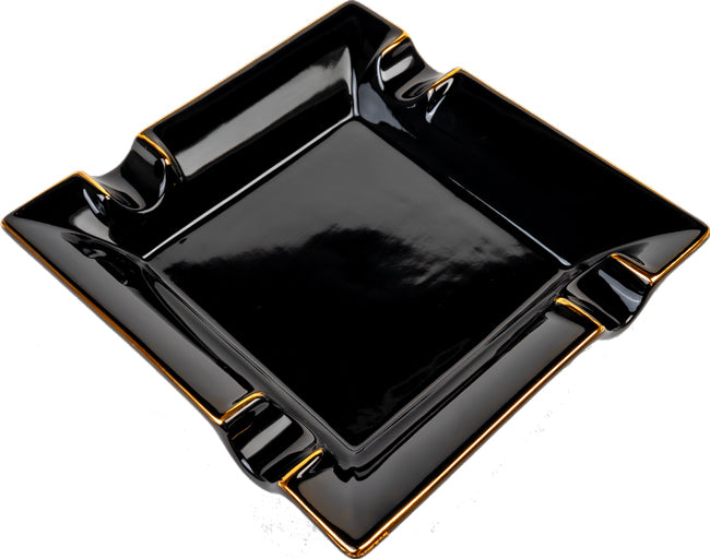 Craftsman's Bench Neptune Black/Gold Ashtray-0