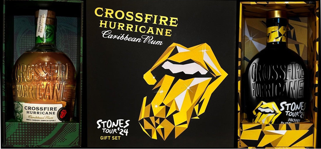 Crossfire Hurricane Rum Limited Edition Hackney Diamonds 2PK Gift Set 700ml-0