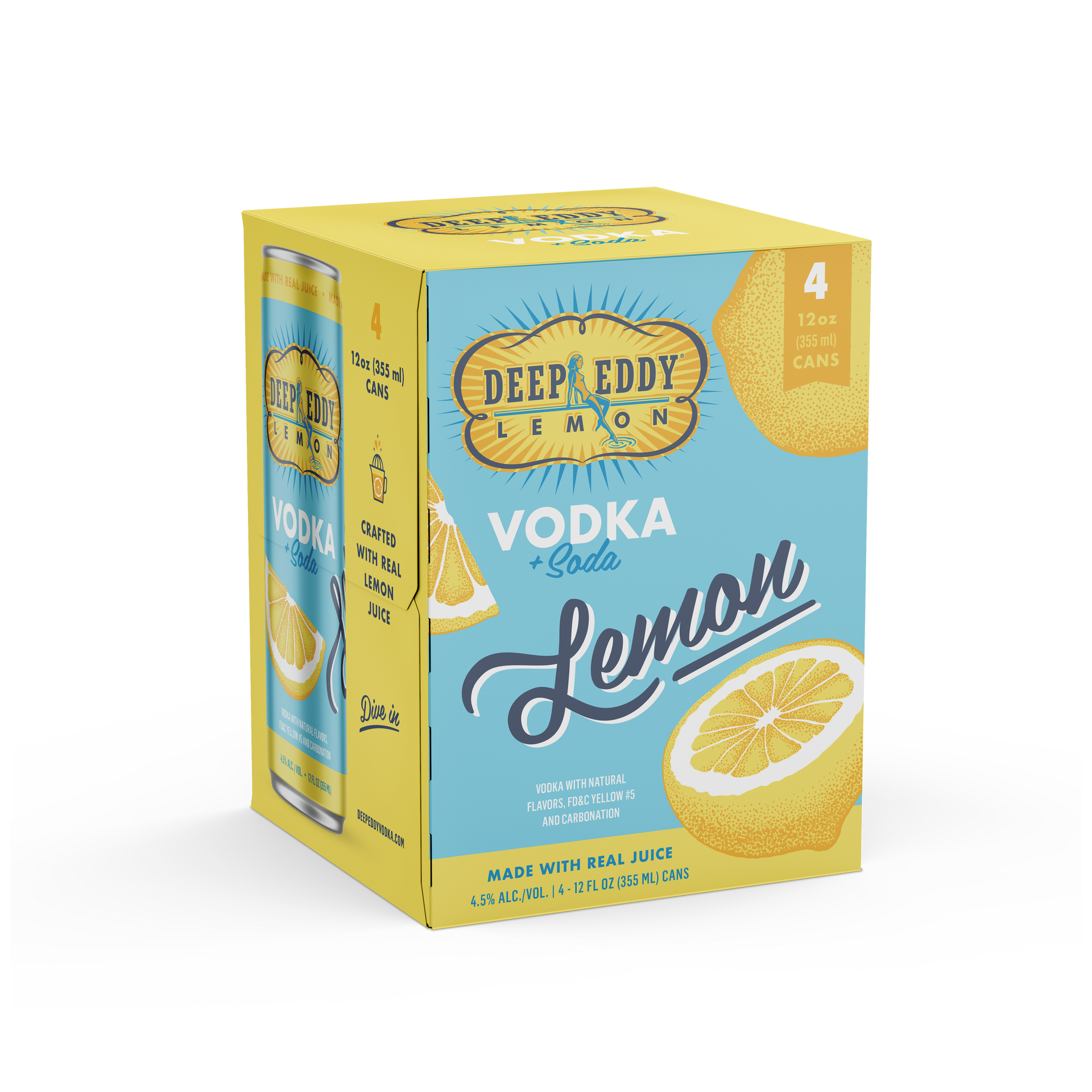 Deep Eddy Lemon Vodka Soda Seltzer 4pk Cans-1