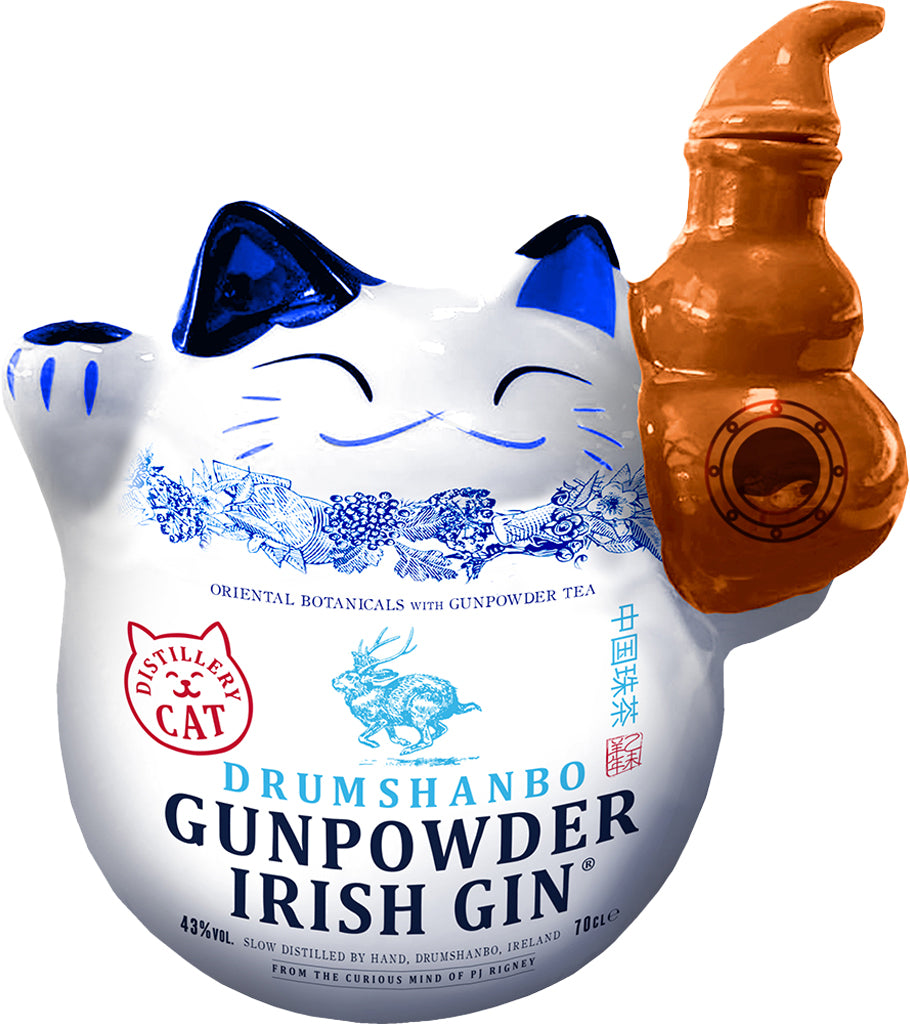 Drumshanbo Gunpowder Irish Gin Ceramic Cat 700ml-0