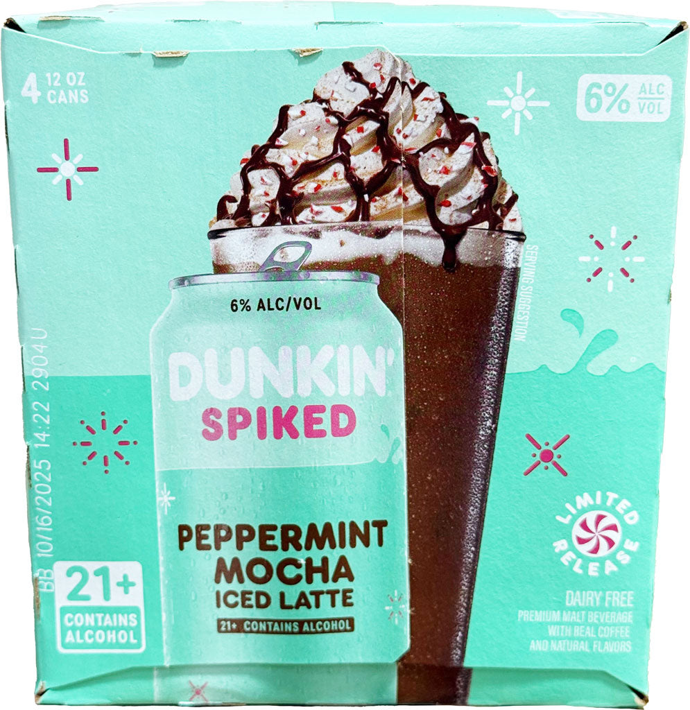 Dunkin' Spiked Peppermint Mocha Iced Latte 4pk Cans-0
