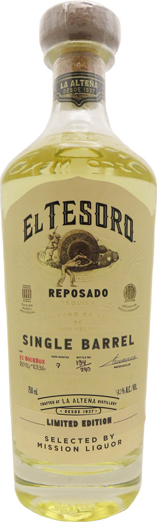 El Tesoro Mission Exclusive Single Barrel Reposado 80 Proof Tequila 750ml-0